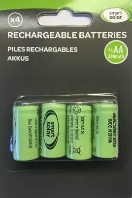 4x 2/3AA SMART SOLAR RECHARGEBLE BATTERIES FOR SOLAR GARDEN LIGHTS 29.7 X 14.2 • £5.65