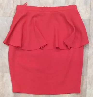 £12.50 • Buy Topshop Bright Coral Short High Waisted Peplum Skirt Summer Party  Size 6