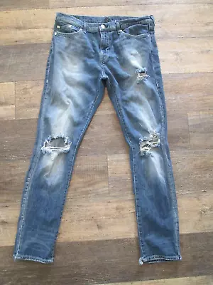 Men's TRUE RELIGION Skinny Stretch Distressed Jeans Sz. 36 X34  • $18