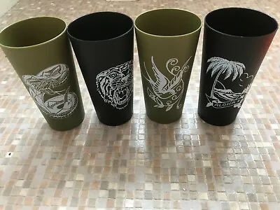 4  Sailor Jerry Rum  Icon Series Black & Olive  Limited Edition Cups  • £9.50