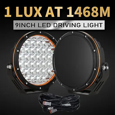 Pair 9inch LED Driving Lights Spot Beam Round Black Offroad Spotlights SUV Truck • $128.95