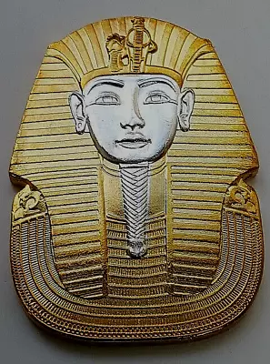 Gold & Silver Pharaoh Coin Medal Egypt Tutankhamuns Mask Pyramids Hieroglyphics • £12.99
