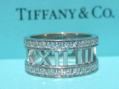 Tiffany & Co. Atlas Diamond 18k White Gold Wedding Engagement Ring Size 5 New • $2450