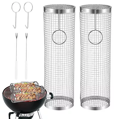 2 Pack Rolling Grilling Baskets Stainless For Barbeque Grill Uolvgvubcnaxfollih • $16.72