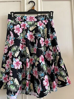 £9.99 • Buy Lindy Bop Floral Tropical Skirt. Great Colours. Size 14. Never Worn!