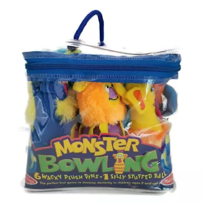 Melissa & Doug Monster Bowling Game 6 Plush Pins & Ball In Carrying Case • $19.99