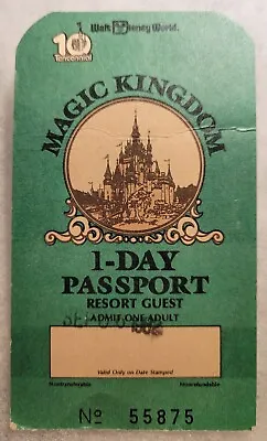 Rare 1981 Walt Disney World 1 Day Magic Kingdom Adult Guest Used Ticket • $11.99