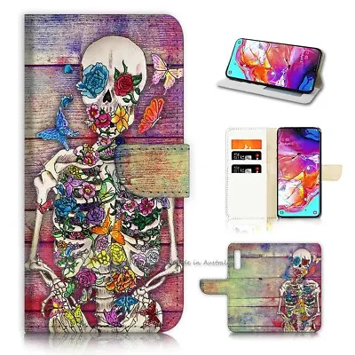 ( For Optus X Power 2 ) Flip Wallet Case Cover AJ40325 Sugar Skeleton • $12.99