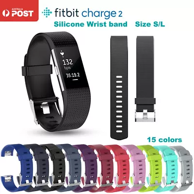 $2.99 • Buy Silicone Watch Band Wrist Sports Band Strap For Fitbit Charge 2 Wrist Band 15col