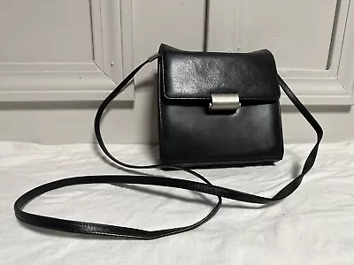 Vintage Mandarina Duck Black Leather Shoulder Bag • $20