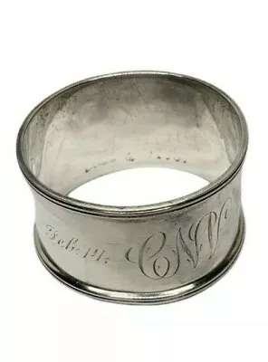 Antique  Sterling Silver Napkin Ring Monogramed  Initals 1906 • $89.99