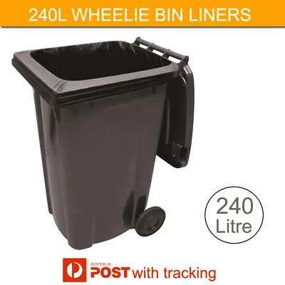 240 Litre Wheelie Bin Liners Garbage Bags Black HDPE Council Wheelie Bin Liners  • $19.95