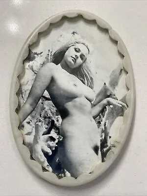 Vintage Wartime Pocket Mirror Nude Pretty Woman Blonde Brunette Tropical B&W • $491.26