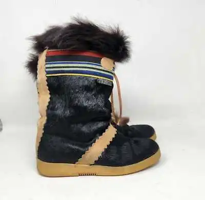 Vintage 80s Women's EU 40 (US 9.5-10) Technica Fur Made In Italy Moccasin Boots • $89.99