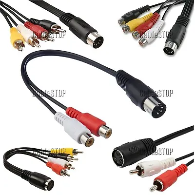 5 Pin DIN To RCA Cables Bang & Olufsen B&O NAIM QUAD Lead • £3.85