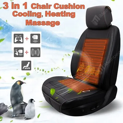 3 In1 Massage Car Seat Cover Cushion Cooling Warm Heated Chair Universal Truck • $56.99