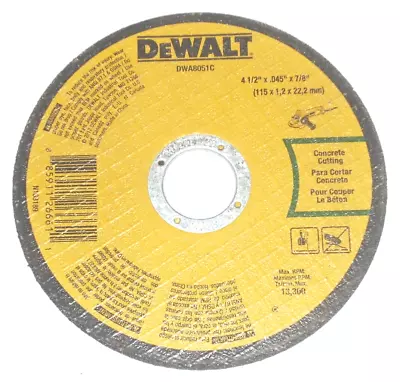 Dewalt DWA8051C Masonry Cut Off Wheels 4 1/2 X .045 X 7/8 For Angle Grinder 33pk • $49.95