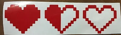 TLOZ Zelda 8 Bit Heart Containers Health Bar Video Game Car Vinyl Decal Sticker • $5.50