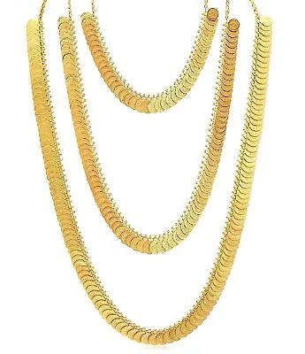 Indian Traditional Gold Plated Lakshmi Coin Necklace Set For Women • $40.67
