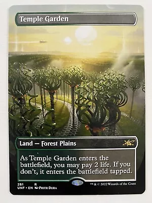 Temple Garden *Non-Foil* BORDERLESS Unfinity MTG UNF MT/NM Shock Land Comb Ship • $21.99