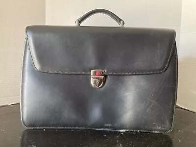 Jack Georges Black Leather Executive Briefcase - Missing Shoulder Strap • $0.99