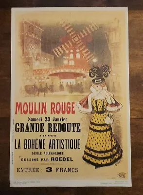 Moulin Rouge Samedi 23 Janvier Grande Redoute..   Ad Vintage Print 9  × 13.5 !!! • $14.95
