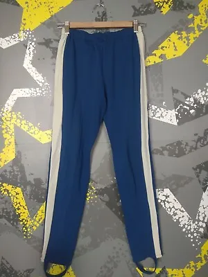 Adidas Vintage Pants Blue White 70s 80s Polyester Mens Size 38/40 Ig93 • $85.97