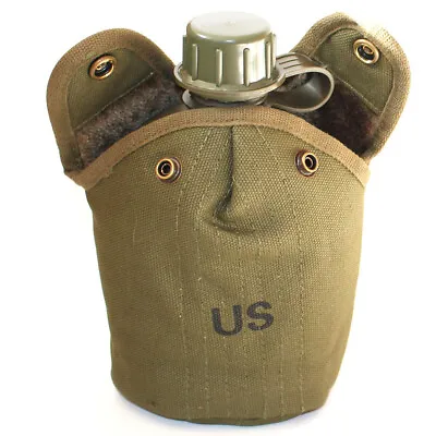 Vietnam War US Army Canteen And Cover Set Marked US Green Military • $8.54