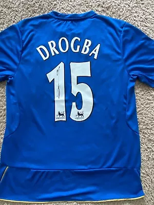 Didier Drogba Hand Signed Chelsea #15 Football Shirt COA Autograph Legend • £27