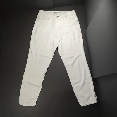 Anne Klien All White Chino Tapered Skinny Ankle Zip Pants Women Size 10 Casual • $10