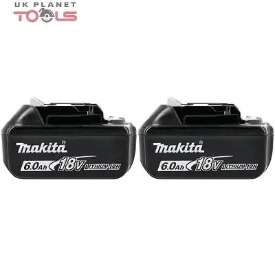Makita Genuine BL1860 18V LXT Li-ion 6.0Ah Battery Twin Pack • £155.30