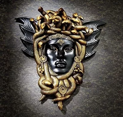 Wall Sculpture Greek Goddess Medusa With Hair Of Writhing Snakes (adt) • $550