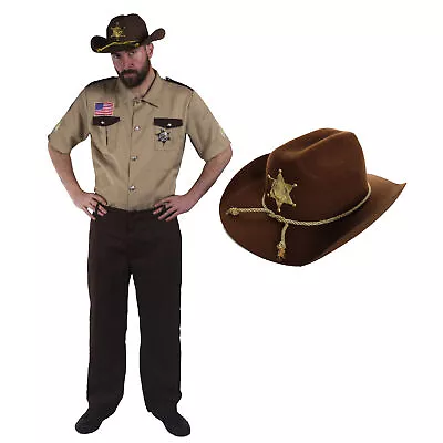 Mens Cop Usa Police Man Us Sheriff Hunter Cowboy Costume Stag Hen Fancy Dress • £21.99