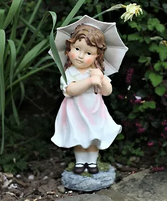 Garden Ornament Little Girl Lady Cherub Fairy Garden Decor Patio  • £17.95