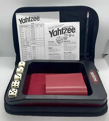 2003 Yahtzee Deluxe Travel Edition Game Folio With Black Nylon Zip Case • $29.99