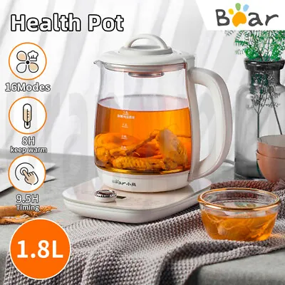 $65.99 • Buy Bear1.8L Health Pot Home Automatic Thickened Glass Flower Teapot Electric Kettle