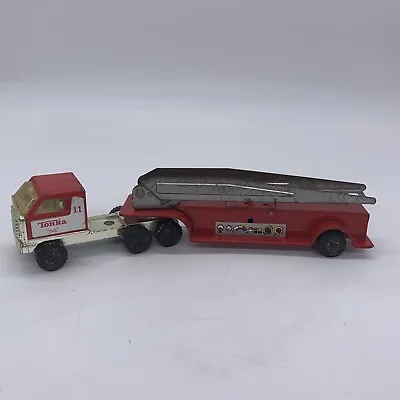 Vintage No.11 Tonka Red Metal/Plastic Fire Truck  Ladder Truck 11  FD Die-cast • $18.39