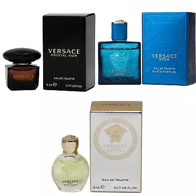 3pc Mini Gift Set Versace Crystal Noir Eros Men Eros Women 5ml/0.17oz NEW!!! • $24.89