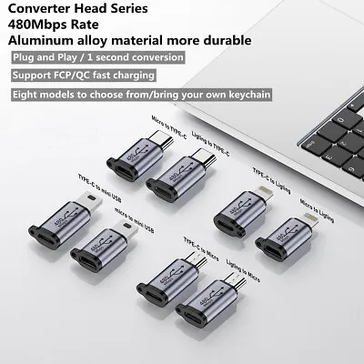 480Mb Micro USB To Mini USB Adapter Type-C Female To Mini USB 2.0 Male Converter • $2.06