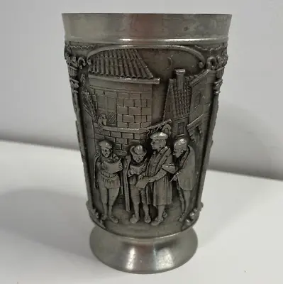 Etain Rein Zinn 95% Pewter Mug Goblet Scenic Design Stunning Vintage Wine Beer • $80