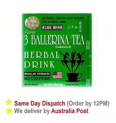 3 Ballerina Tea REGULAR STRENGTH 30 Tea Bags Slim Tea Diet Tea Drink • $7.95