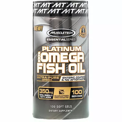 MuscleTech Platinum 100% OMEGA FISH OIL Omega-3 EPA/DHA - 100 Softgels • $14.95