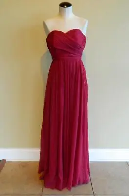 JCrew Silk Chiffon Arabelle Gown $365 Wild Beet 00 Bridesmaid Party Cocktail • $129