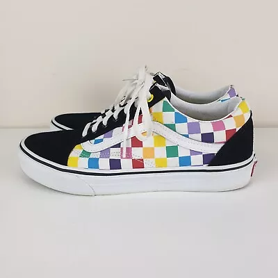 Vans Shoes Old Skool Mens 9 / Womens 10.5 Rainbow Retro Colours Leather • $70