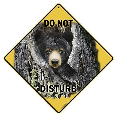 Do Not Disturb Bear Sign NEW 12X12 Metal Black Bear • $16.99