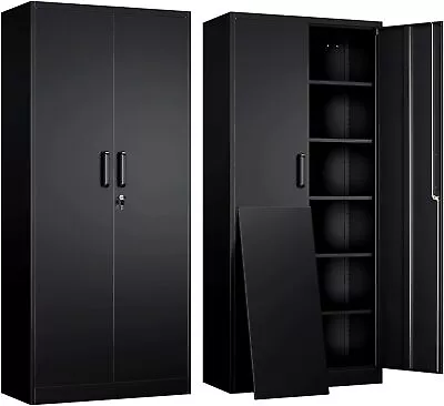 71'' Metal Storage Cabinet 900lb Tall Locking Adjustable Shelves Garage Cabinets • $159.99