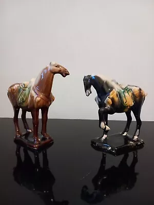 Vintage Chinese Horse Figurines Tang X 2  • £29