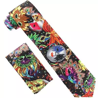 Vittorio Farina Mardi Gras Necktie & Handkerchief • $14.99