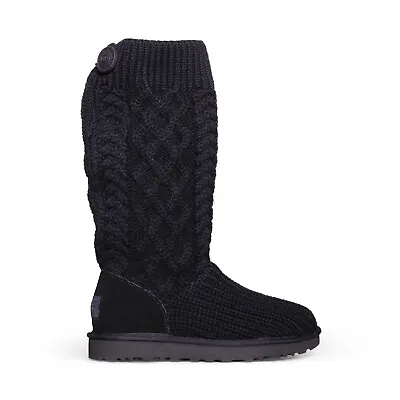 Ugg Classic Cardi Cabled Knit Black Tall Zip Women's Boots Size Us 8/uk 6 New • $144.99
