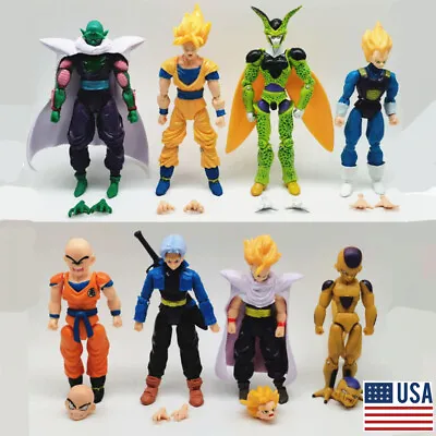 8Pcs NEW Dragon Ball Z Goku Vegeta Gohan Cell Action Figures Kid DBZ Gift • $26.99